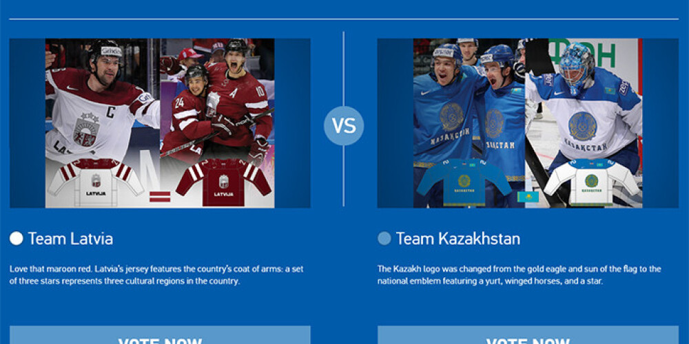 Nobalso par Latvijas hokeja izlases formu kā pašu skaistāko! Mūsu pirmais pretinieks - Kazahstāna