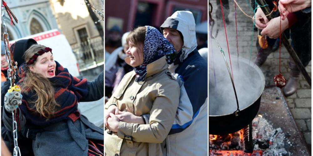 Pūpolsvētdiena Rīgas centrā: cilvēki šūpojās, krāsoja olas un muzicēja. FOTO