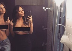 Двойной удар: Ким Кардашьян снялась топлес с сексуальной моделью