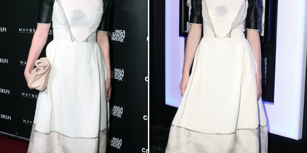 Aktrise Vaska un dizainere Bahmane vienādās kleitās. Kurai izskatās labāk? FOTO