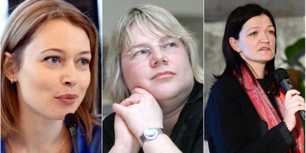 Viņas veidoja šo daudz apspriesto dokumentālo filmu: no kreisās žurnāliste Inga Spriņģe, producente Arta Ģiga un Žurnālistu asociācijas valdes priekšsēdētāja Sanita Jemberga.