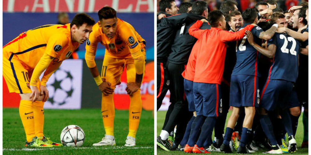 "Atletico" aizsardzība satriec "Barcelona" zvaigznes. Galvenie favorīti izstājas no UEFA Čempionu līgas