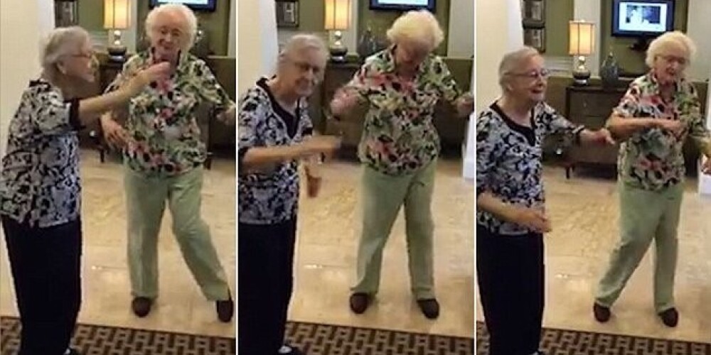 Divas 80 gadus vecas draudzenes lieliski ietusē piektdienas vakarā. VIDEO