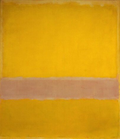 Marks Rotko. Bez nosaukuma (dzeltenais, rozā), (1955, 202,6 x 172,1 cm, no Keitas Rotko Prizelas kolekcijas).