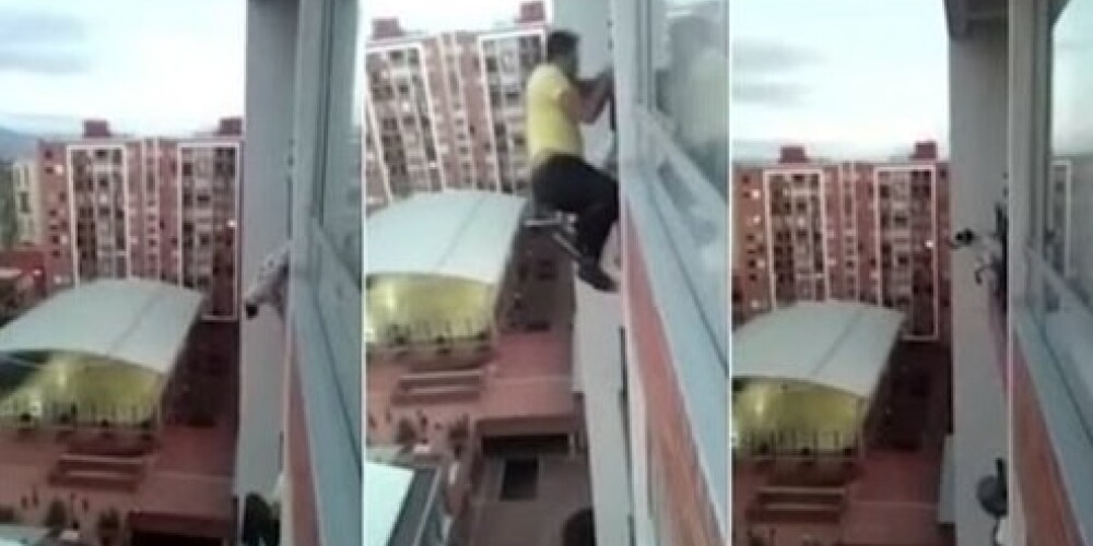 Visi kaimiņi aplaudēja šim sirsnīgajam vīram 13.stāvu augstumā. VIDEO