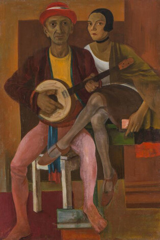 Romans Suta. „Jānis Plase ar draudzeni” (1928., audekls, eļļa).