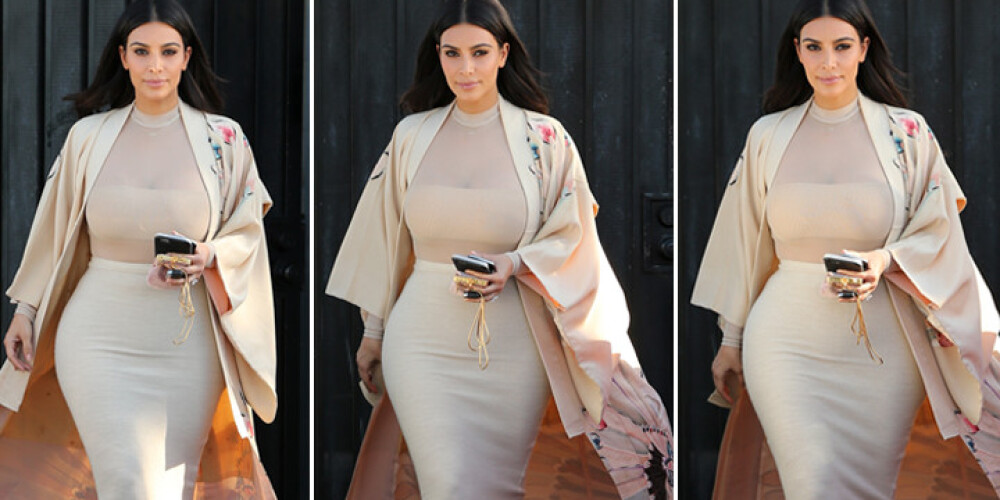 Ким Кардашьян прячет свой знаменитый зад под кимоно