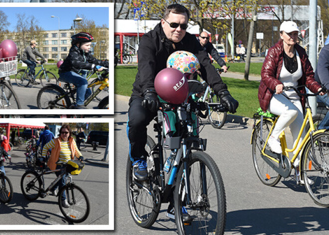 Ap 100 ģimeņu dodas "Rīgas velo nedēļas" velobraucienā. FOTO