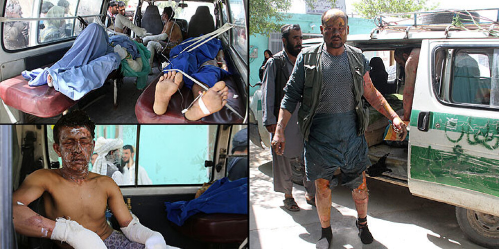 Afganistānā divu autobusu un degvielas autocisternas sadursmē 73 bojāgājušie. FOTO
