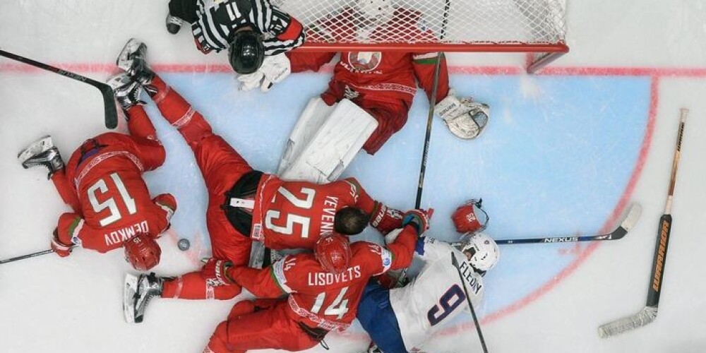 Baltkrievu hokejisti uzvar Franciju un tomēr saglabā vietu elitē