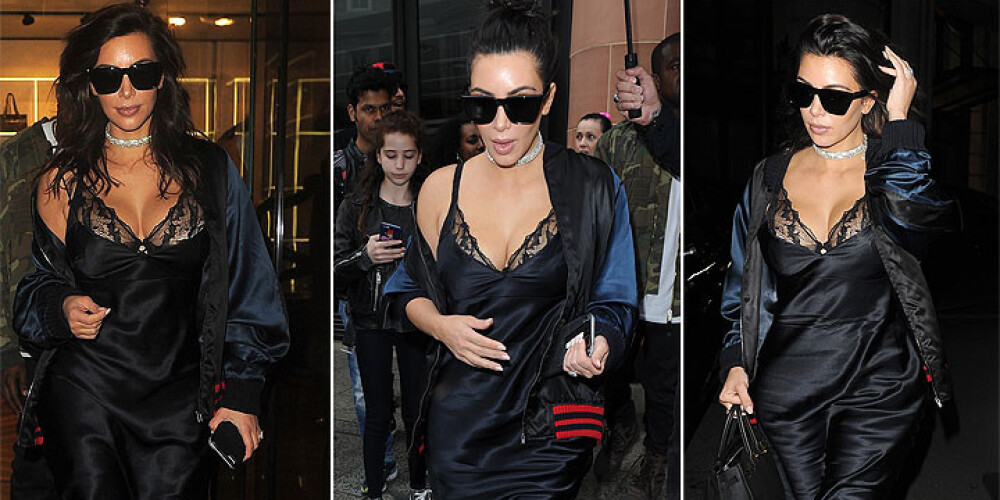 Ким Кардашьян в Лондоне разгуливала по улицам в ночной рубашке