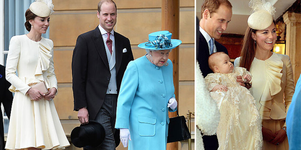 Karalienes dārza svētkos hercogienei tas pats tērps, kas dēla kristībās. FOTO
