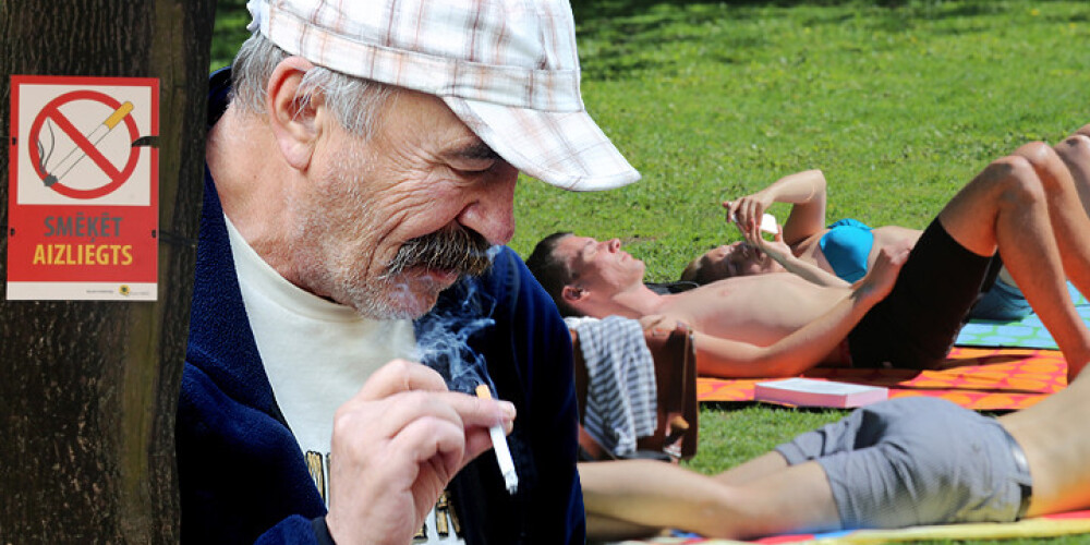 Smēķētāji Rīgas parkos kūpina uz nebēdu. Agnese: "Nevar mierīgi atpūsties, lai sejā neiepūstu dūmus!"