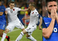 Blāvi spēlējošā Francija maču beidz ar lieliskiem vārtiem un uzvaru pār Albāniju
