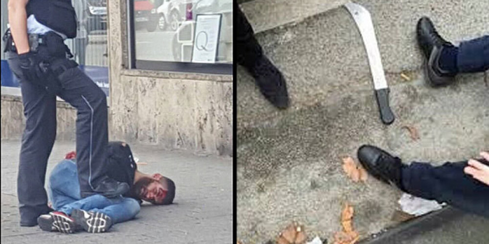 Sīrijas bēglis Vācijā ar mačeti uz ielas nogalina grūtnieci un ievaino vēl 2 cilvēkus. FOTO