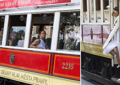 Prāgas aplūkošanai popzvaigzne Rianna izvēlējās retro tramvaju, ko bija noīrējusi tikai sev un pavadošajai svītai. Tramvajam pa pēdām sekoja arī virkne miesassargu melnās automašīnās.