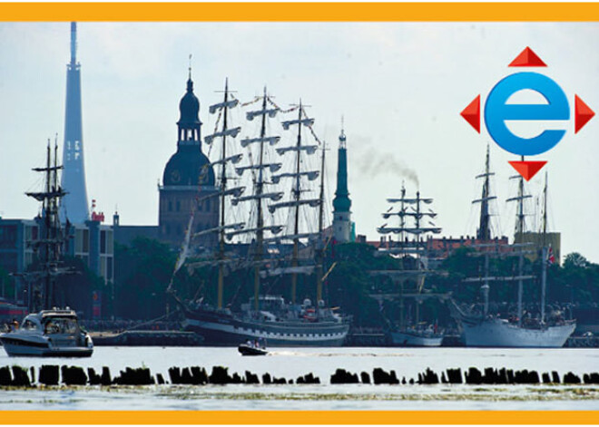 Izgatavots dzeltenais e-talons ar Rīgas skatu