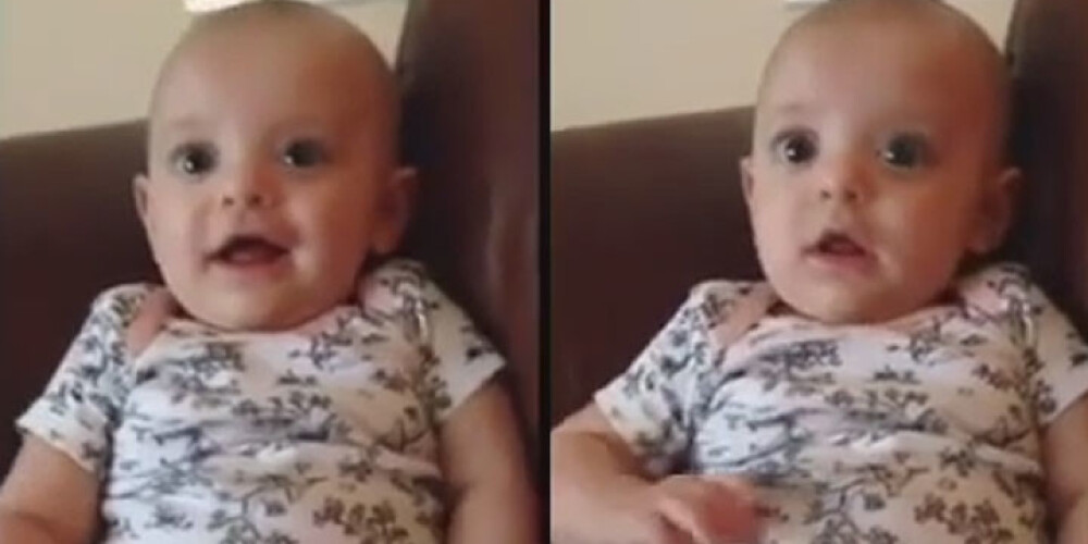 Vecāki sajūsmā – viņu meitiņa 4 mēnešu vecumā jau runā! VIDEO