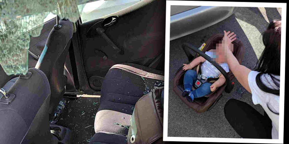 Policisti izsit automašīnai logu un izglābj zīdaini no pārkaršanas; vecāki draud ar tiesu