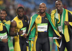 Finālā Johans Bleiks, Nikels Ašmīds, Asafa Pauels un Bolts distanci veica 37,27 sekundēs.
