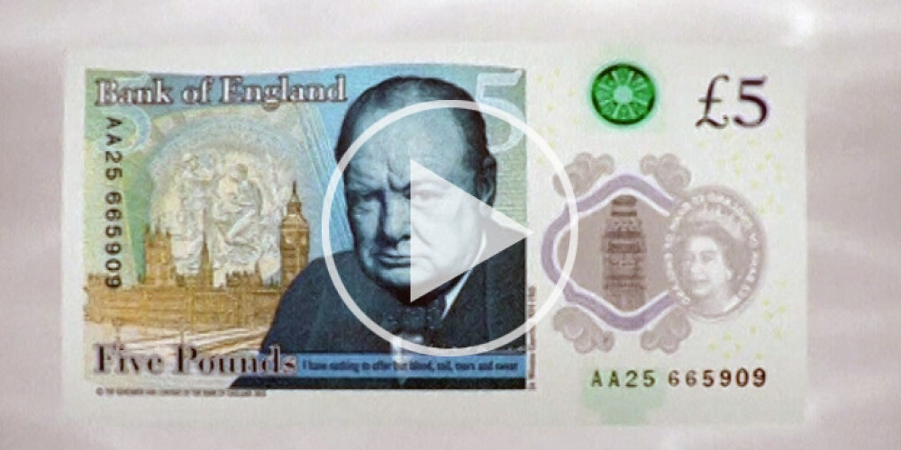 VIDEO: Lielbritānija laiž klajā plastikāta piecu mārciņu banknotes