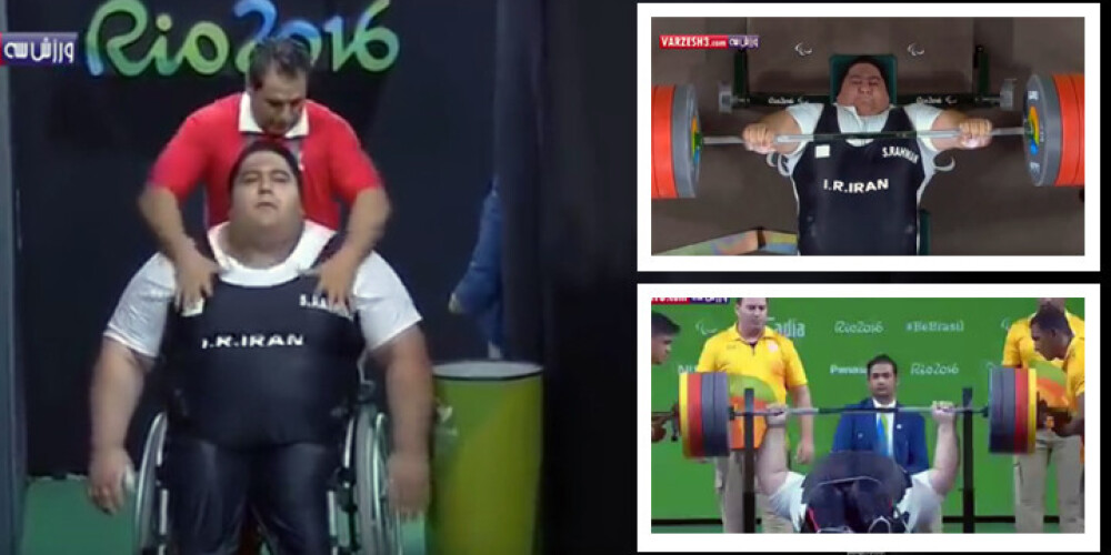Spēcīgākais paralimpiskais sportists pasaulē. Viņš guļus uzspieda 310 kilogramu. VIDEO