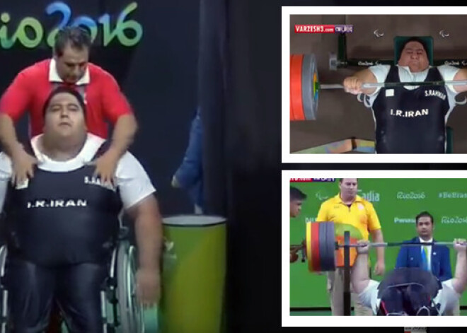 Spēcīgākais paralimpiskais sportists pasaulē. Viņš guļus uzspieda 310 kilogramu. VIDEO