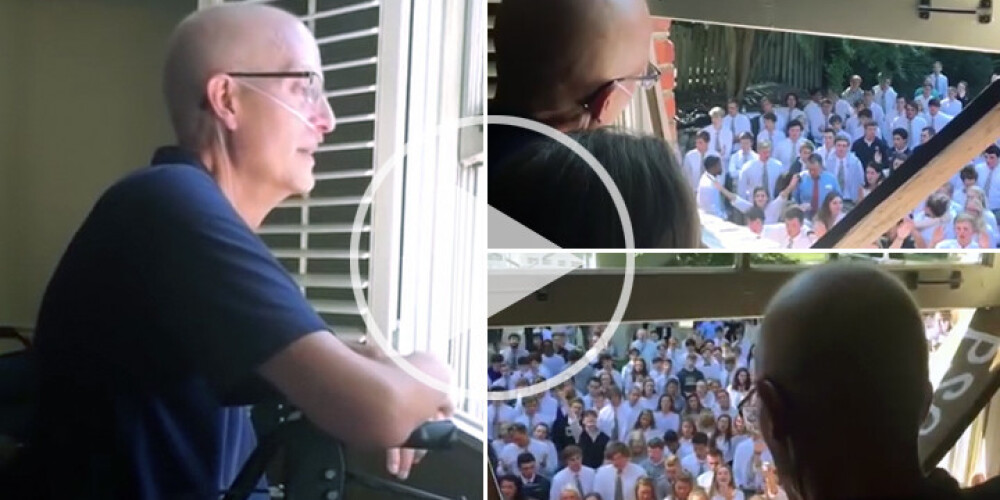 Neticami, kā studenti iepriecināja no vēža mirstošu skolotāju... Aizkustinoši līdz asarām! VIDEO