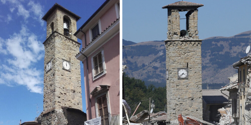 Šausmu atbalss: Itālijas vidieni šonakt skārušas vairākas zemestrīces. FOTO