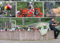 Uz centrālā monumenta cilvēki, kuru mīluļi apbedīti kopīgajos kapos, liek ne vien ziedus un sveces, bet atstāj arī vēstules, fotogrāfijas, piemiņas mantiņas...