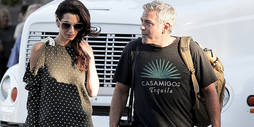 Гламурная Амаль Клуни навестила мужа на съемках