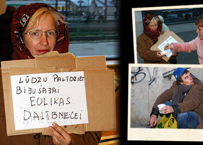 Slaveni latvieši ubago Stacijas laukumā. FOTO