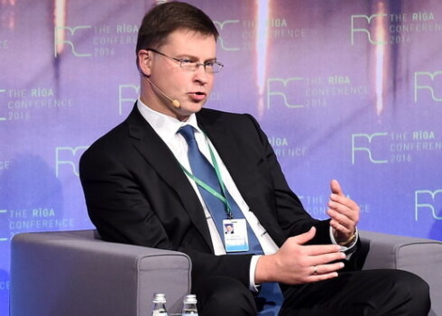 Eiropas Komisijas viceprezidents Valdis Dombrovskis drošības un ārpolitikas forumā "Rīgas konference".