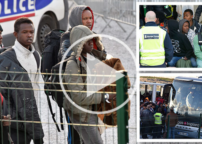 Ar vairāk nekā 70 autobusiem Francijā sāk pārvietot Kalē nepilngadīgos migrantus. FOTO. VIDEO