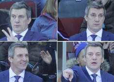 No smaida līdz dusmām - “Dinamo” Rīga trenera Sanda Ozoliņa emocijas spēlē ar Pekinas “Kuņluņ Red Star”.