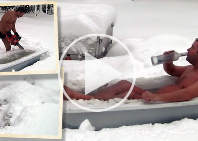 Brrr! Traks norvēģis atzīmē pirmā sniega uzsnigšanu. VIDEO