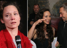 Sabīne Timoteo pirmizrādes vakarā bija saposusies melnā vakarkleitā.