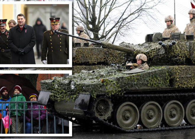 Tanki Rīgas ielās. Uz valsts svētku militāro parādi krastmalā ierodas tūkstoši. FOTO