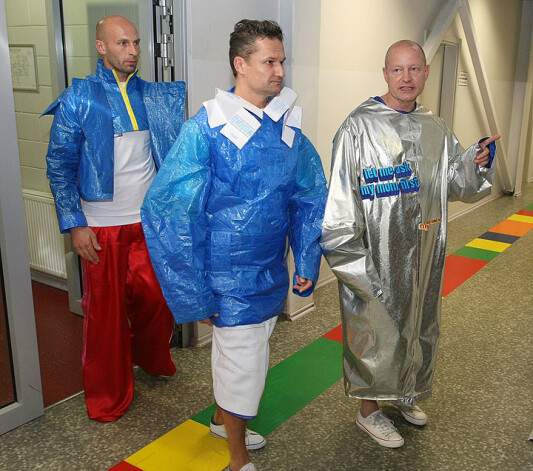 Ar "UgunsGrēka" kolēģiem Egilu Melbārdi un Ģirtu Ķesteri.