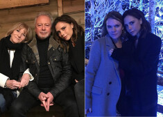 Виктория Бэкхем с младшей сестрой Луизой и родителями