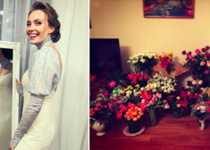 Rozīte priecē baltā kleitā, Ritova atrāda dzimšanas dienas puķes. VIDEO