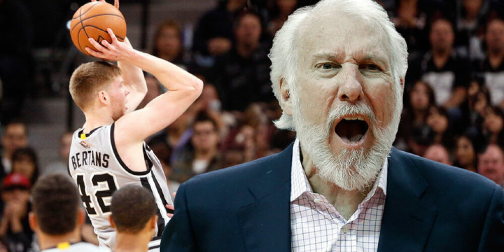 "Spurs" treneris Popovičs slavē Bertānu: "Labs spēlētājs, kurš nepārtraukti kļūst labāks"