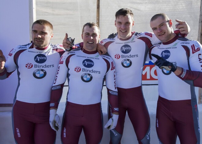 Mūsu bobslejisti sezonu pabeidz lieliski! Trešā un ceturtā vieta olimpiskajā trasē