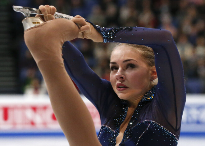 Angelina Kučvaļska pasaules čempionātā daiļslidošanā Helsinkos.