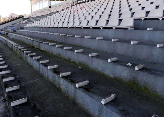 Pēc diviem mēnešiem šeit jaspēlē Ronaldu un Portugālei: ieskatāmies "Skonto" stadiona demontāžā