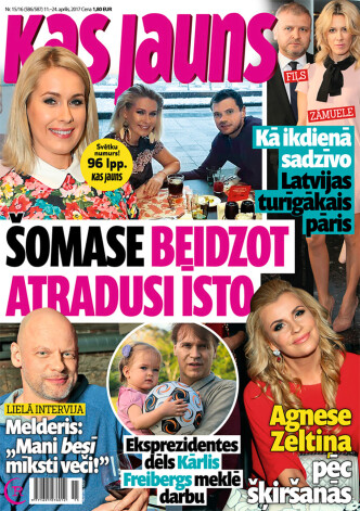 Jaunākajā žurnāla „Kas Jauns” numurā ar prieka vēsts, ka Liene Šomase beidzot atradusi savu īsto, kā mainījusies Agneses Zeltiņas dzīve pēc šķir;šanās, kā arī tas, kā darbus mājās dala bagātākais Latvijas cilvēks Oļegs Fiļs un viņa sieva Santa Zāmuele.
