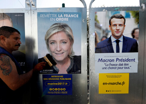 Prognozes: Francijas prezidenta vēlēšanu 1.kārtas līderi - Makrons un Lepēna