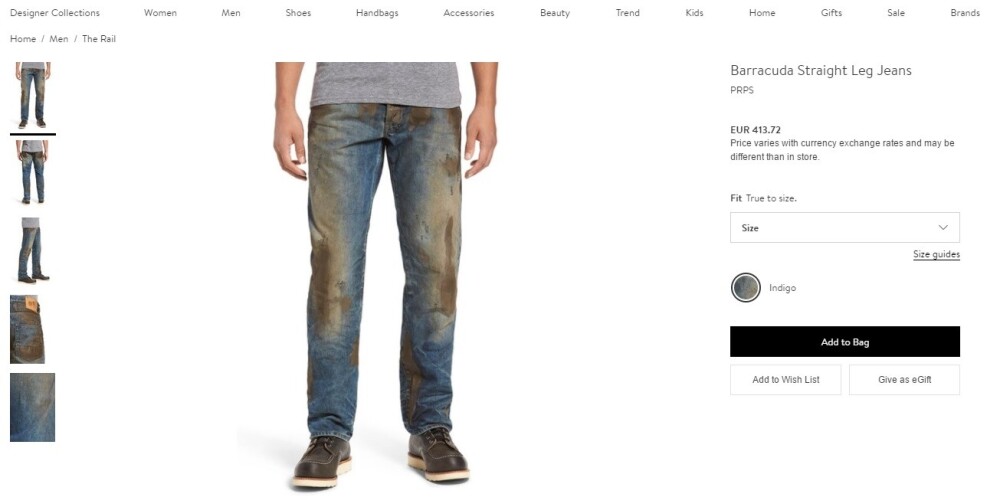 Пользователи сети обсуждают «грязные» джинсы за 400 евро