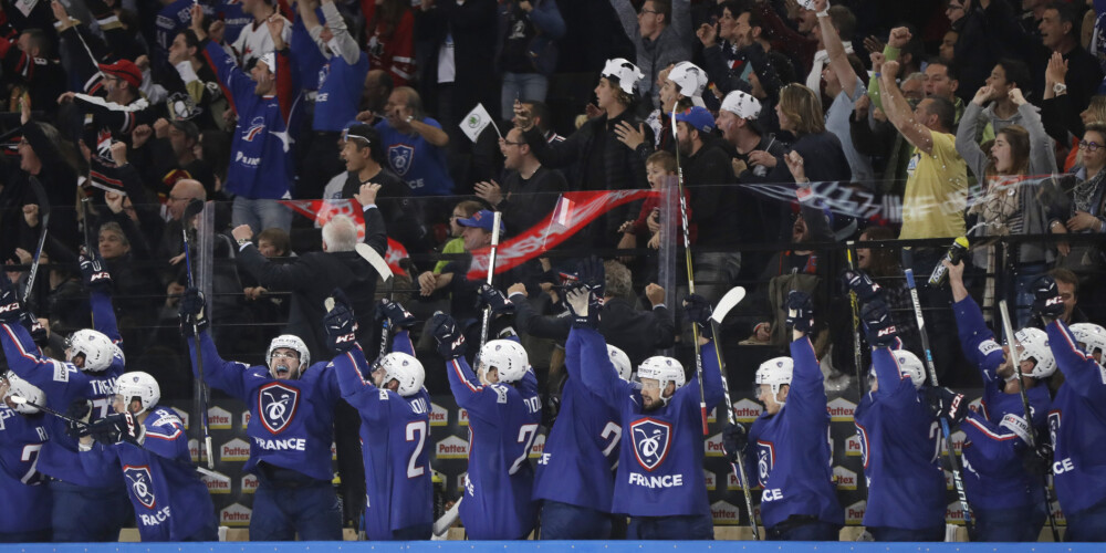 Francija pasaules čempionātā negaidīti pieveic Somijas hokejistus