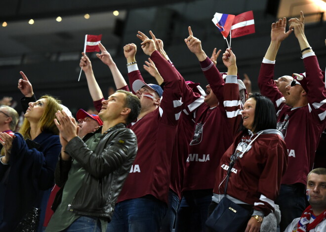 Pasaules čempionāta spēle hokejā starp Latvijas un Slovākijas izlasēm  "Lanxess" arēnā, Ķelnē.